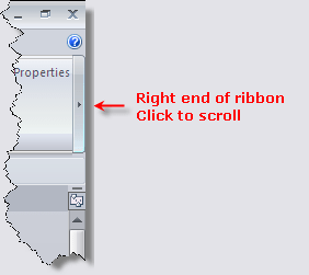 Click the arrow in the Add-Ins ribbon to scroll