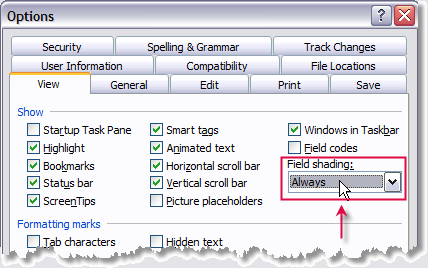 Turn on field shading