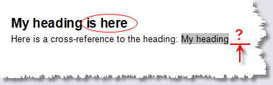 Word cross-reference problems - Cross-reference field has not been updated correctly