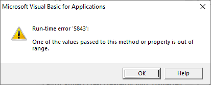 Error 5843 occurs if you try to set the compatibility mode to a Word version never than the current version