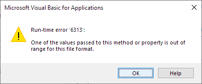 Error 6313 occurs if you try to set a compatibility option that is not available in the current compatibility mode of the document