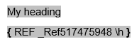 Word field shortcuts - field result and field codes