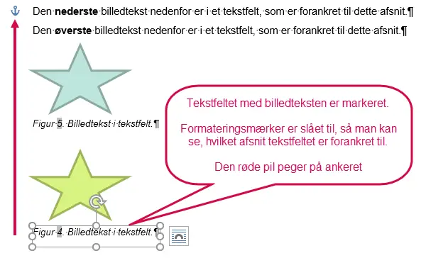 Figurnumre kan få forkert rækkefølge, hvis billedteksterne er i tekstfelter