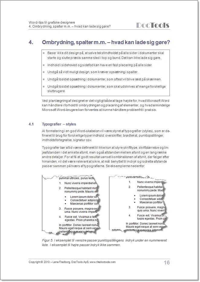 Eksempel 3 - side fra e-bog - Word-tips til grafiske designere