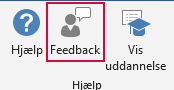 Figur 1. Feedback – kommando på fanen Hjælp
