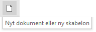 Ikon Nyt dokument eller ny skabelon føjet til Hurtig adgang