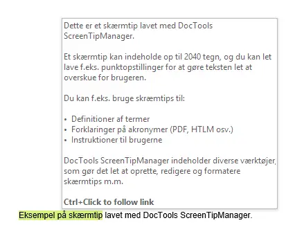 Eksemel på skærmtip