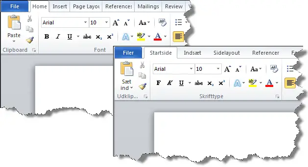 Word-tips - dansk og engelsk version af Microsoft Word 2010.<